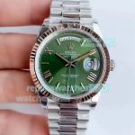 Noob Factory V3 Rolex Presidential Day Date II Stainless Steel Olive Green Dial Watch